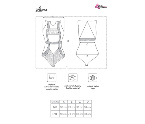 LIVCO CORSETTI FASHION - LIXPEN LC 90612 BODY BLACK L/XL