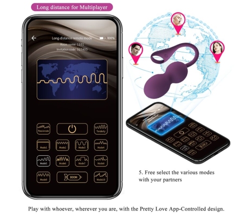 PRETTY LOVE - ELVIRA KEGEL BALLS APP REMOTE CONTROL PURPLE