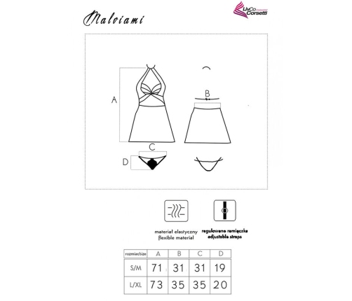 LIVCO CORSETTI FASHION - MALVIAMI LC 90625 SHIRT + PANTY BLACK L/XL