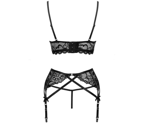 LIVCO CORSETTI FASHION - MORIDAM LC 90552 BRA + GARTER BELT + PANTY NEGRO