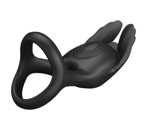 PRETTY LOVE - SILAS VIBRANT PENIS RING 7 VIBRATIONS BLACK SILICONE