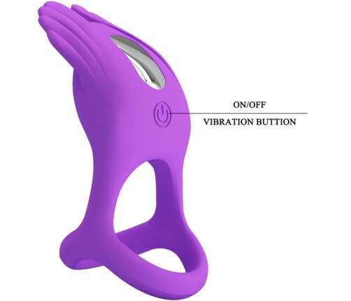 PRETTY LOVE - SILAS VIBRANT PENIS RING 7 VIBRATIONS PURPLE SILICONE