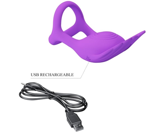 PRETTY LOVE - SILAS VIBRANT PENIS RING 7 VIBRATIONS PURPLE SILICONE