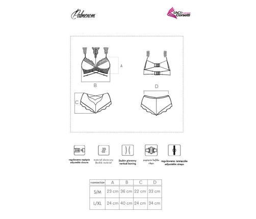 LIVCO CORSETTI FASHION - PALMENOM LC 90614 BRA + PANTY BLACK