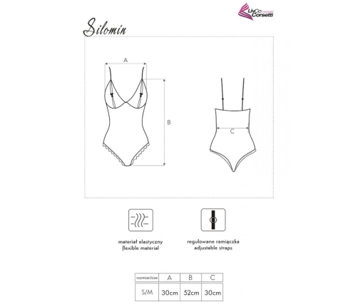 LIVCO CORSETTI FASHION - SILOMIN LC 1401 BODY + DRESSING GOWN BLACK ONE SIZE