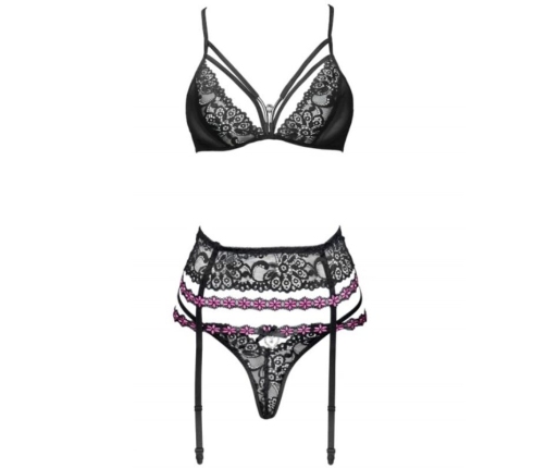 LIVCO CORSETTI FASHION - SNEHANA LC 90443 BRA + GARTER BELT + PANTY BLACK