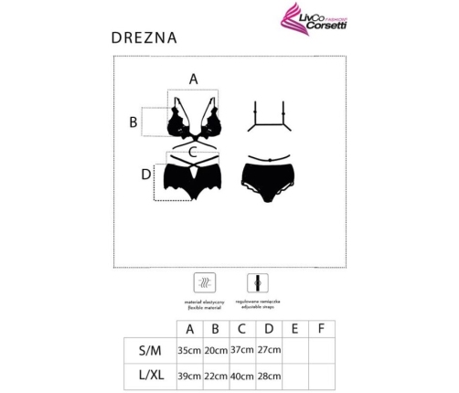 LIVCO CORSETTI FASHION - DREZNA LC 90733 BRA + PANTY BLACK