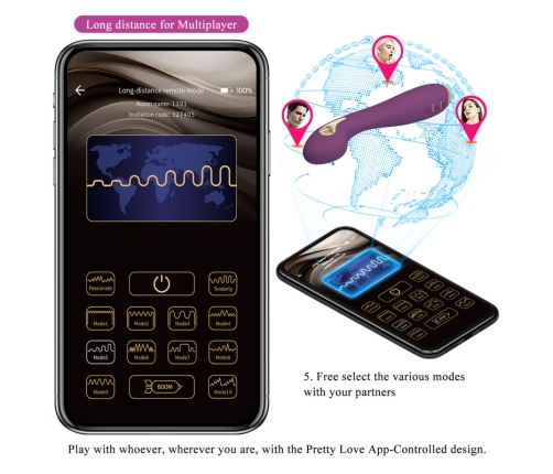 PRETTY LOVE - HECTOR ELECTROSHOCK VIBRATOR BY APP CONTROL PURPLE