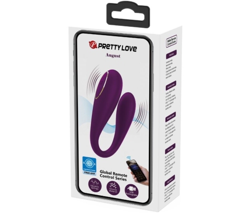 PRETTY LOVE - AUGUST REMOTE GLOBAL DOUBLE PLEASURE VIBRATOR