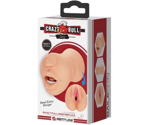 CRAZY BULL - ZOEY MASTUBADOR EN FORMA DE VAGINA DOBLE ENTRADA