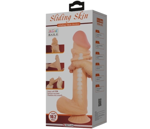 PRETTY LOVE - SLIDING SKIN SERIES DILDO REALÍSTICO CON VENTOSA PIEL DESLIZANTE 26 CM