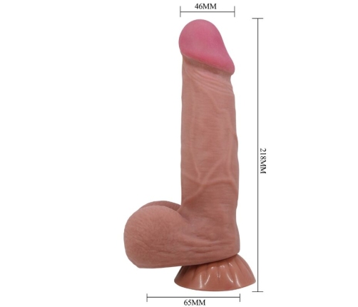 PRETTY LOVE - SLIDING SKIN SERIES DILDO REALÍSTICO CON VENTOSA PIEL DESLIZANTE MORENO 21.8 CM