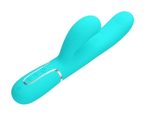 PRETTY LOVE - PERLITA VIBRADOR PUNTO G 3 EN 1 MULTIFUNCIÓN VERDE AGUA