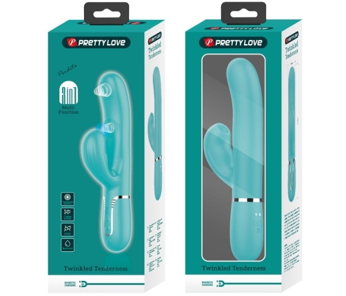 PRETTY LOVE - PERLITA VIBRADOR PUNTO G 3 EN 1 MULTIFUNCIÓN VERDE AGUA