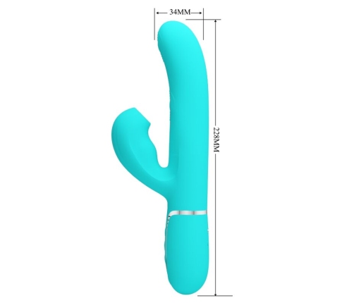 PRETTY LOVE - PERLITA VIBRADOR PUNTO G 3 EN 1 MULTIFUNCIÓN VERDE AGUA