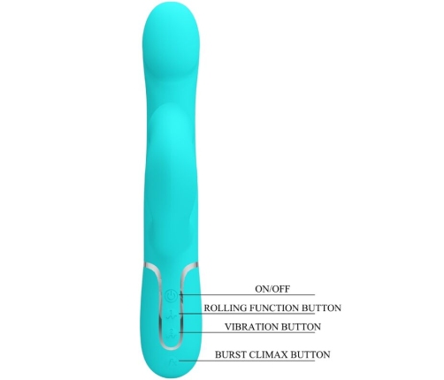 PRETTY LOVE - RABBIT VIBRATOR PEARLS AQUA GREEN