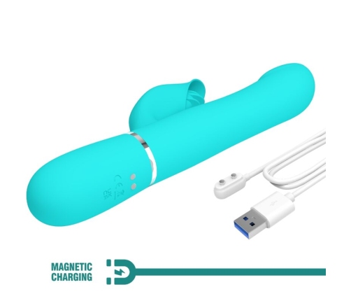 PRETTY LOVE - RABBIT VIBRATOR PEARLS AQUA GREEN