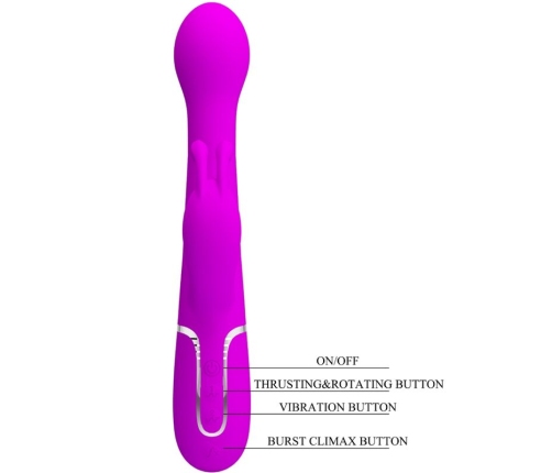 PRETTY LOVE - DEJON VIBRADOR RABBIT 3 EN 1 MULTIFUNCIÓN VIOLETA