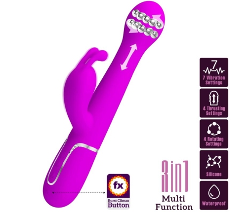 PRETTY LOVE - DEJON VIBRADOR RABBIT 3 EN 1 MULTIFUNCIÓN VIOLETA