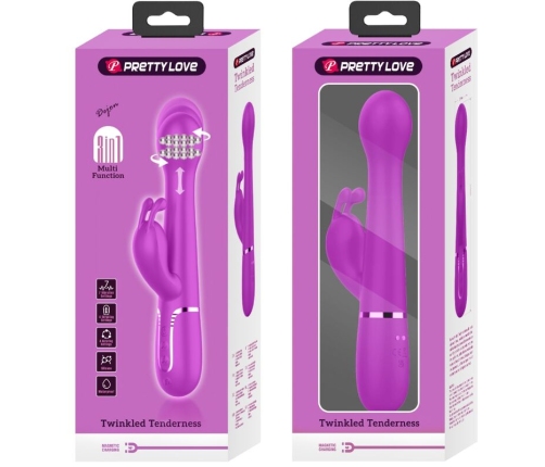 PRETTY LOVE - DEJON VIBRADOR RABBIT 3 EN 1 MULTIFUNCIÓN VIOLETA