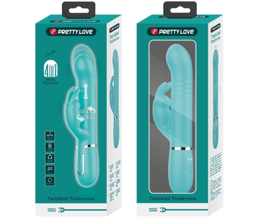 PRETTY LOVE - COALE RABBIT VIBRATOR PEARLS AQUA GREEN