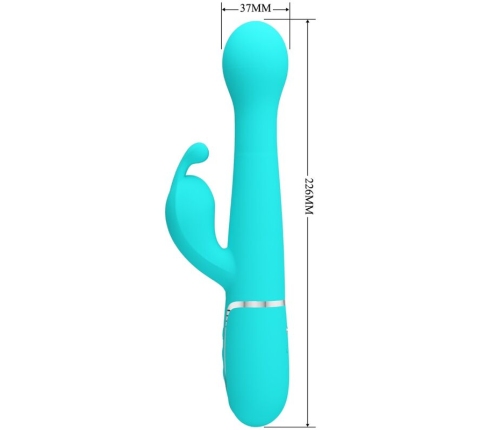 PRETTY LOVE - DEJON RABBIT VIBRATOR 3 IN 1 MULTIFUNCTION AQUA GREEN