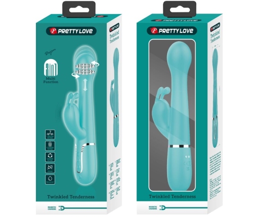 PRETTY LOVE - DEJON RABBIT VIBRATOR 3 IN 1 MULTIFUNCTION AQUA GREEN