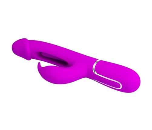 PRETTY LOVE - KAMPAS VIBRADOR RABBIT 3 EN 1 MULTIFUNCIÓN CON LENGUA FUCSIA
