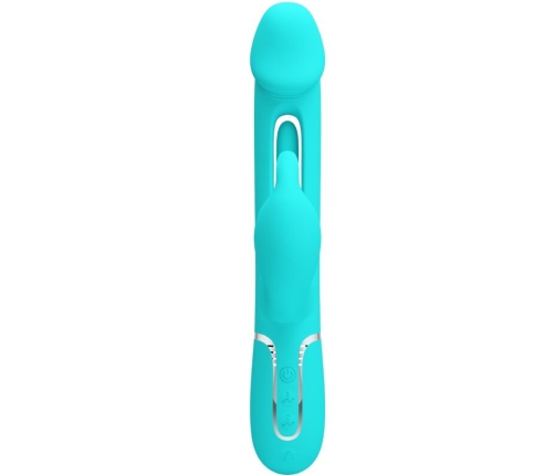 PRETTY LOVE - KAMPAS VIBRADOR RABBIT 3 EN 1 MULTIFUNCIÓN CON LENGUA VERDE AGUA