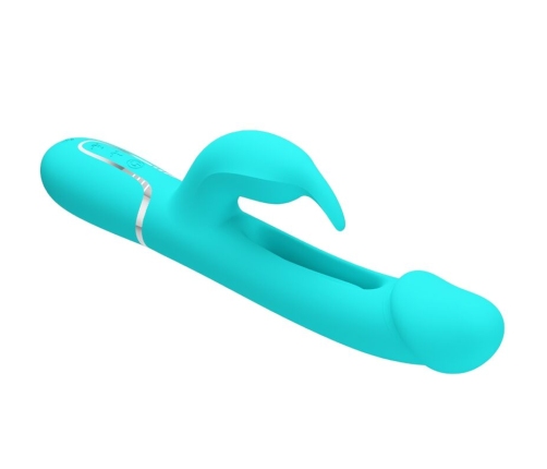 PRETTY LOVE - KAMPAS VIBRADOR RABBIT 3 EN 1 MULTIFUNCIÓN CON LENGUA VERDE AGUA