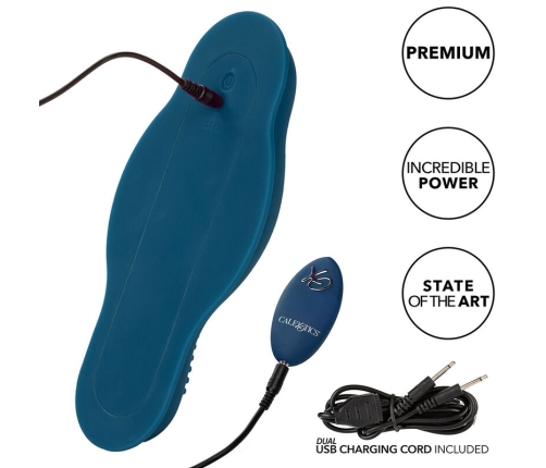 CALEXOTICS - RIDER MASSAGER DOUBLE MOTOR REMOTE CONTROL BLUE