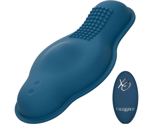 CALEXOTICS - RIDER MASSAGER DOUBLE MOTOR REMOTE CONTROL BLUE