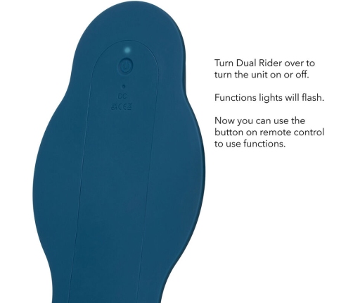 CALEXOTICS - RIDER MASSAGER DOUBLE MOTOR REMOTE CONTROL BLUE