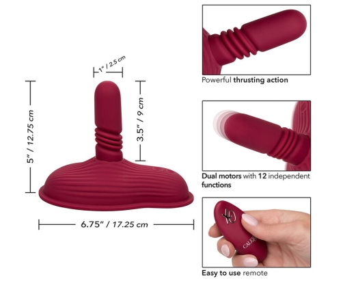 CALEXOTICS - RIDER MASSAGER DOUBLE MOTOR REMOTE CONTROL RED