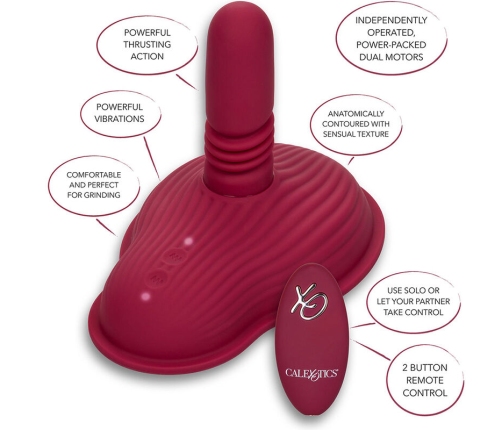 CALEXOTICS - RIDER MASSAGER DOUBLE MOTOR REMOTE CONTROL RED