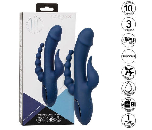 CALEXOTICS - VIBRADOR TRIPLE ORGASM AZUL