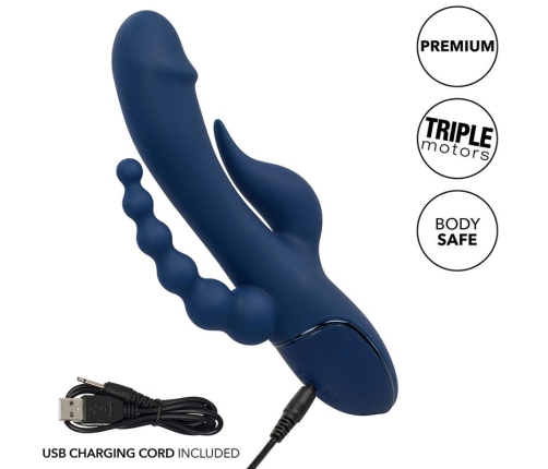 CALEXOTICS - VIBRADOR TRIPLE ORGASM AZUL