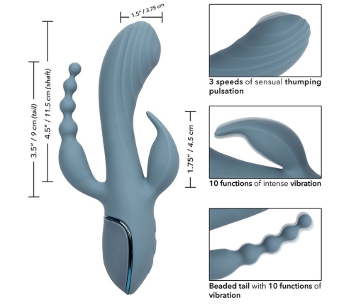 CALEXOTICS - VIBRATOR TRIPLE ECSTASY GREY