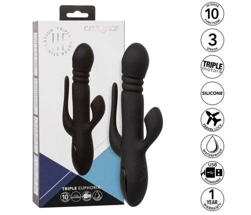 CALEXOTICS - VIBRADOR TRIPLE EUPHORIA NEGRO