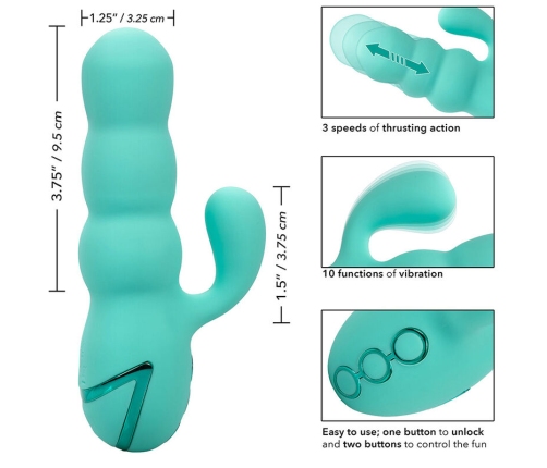 CALEXOTICS - DEL MAR DIVA VIBRATOR RABBIR AQUA GREEN BY CALIFORNIA DREAMING