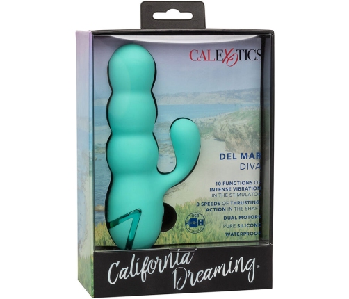 CALEXOTICS - DEL MAR DIVA VIBRATOR RABBIR AQUA GREEN BY CALIFORNIA DREAMING