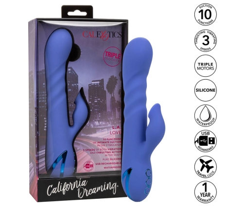 CALEXOTICS - L.A LOVE VIBRADOR & SUCCIONADOR AZUL BY CALIFORNIA DREAMING