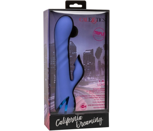CALEXOTICS - L.A LOVE VIBRADOR & SUCCIONADOR AZUL BY CALIFORNIA DREAMING