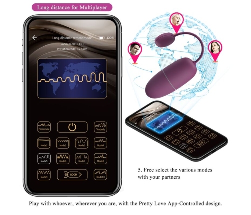 PRETTY LOVE - NYMPH VIBRATING EGG APP CONTROLLED LILA