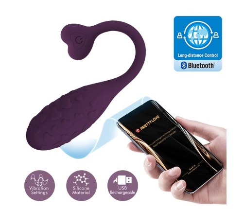 PRETTY LOVE - FISHERMAN APP CONTROLLED  VIBRATING EGG LILA