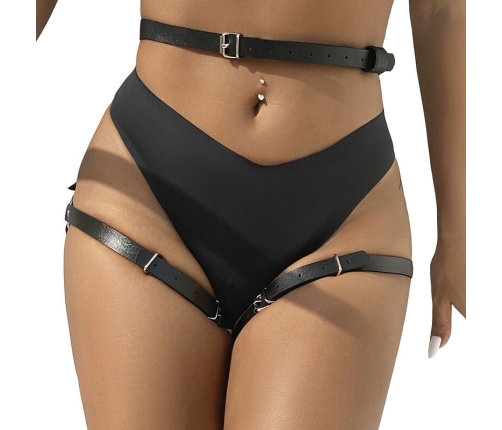 SUBBLIME - LEATHER WAIST AND LEG HARNESS BLACK ONE SIZE