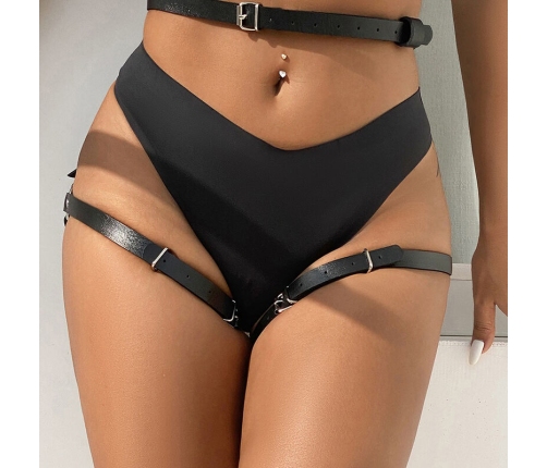 SUBBLIME - LEATHER WAIST AND LEG HARNESS BLACK ONE SIZE