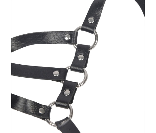 SUBBLIME - BODY HARNESS ADJUSTABLE STRAPS LEATHER BLACK ONE SIZE