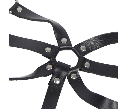 SUBBLIME - BODY HARNESS ADJUSTABLE STRAPS LEATHER BLACK ONE SIZE