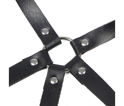 SUBBLIME - LEATHER RING CHEST HARNESS BLACK ONE SIZE